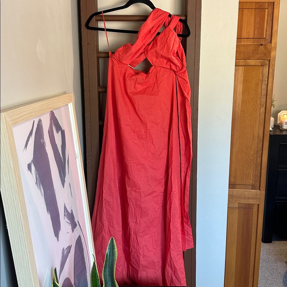 Petal & Pup coral red Maxi Dress NWT - Picture 3 of 4